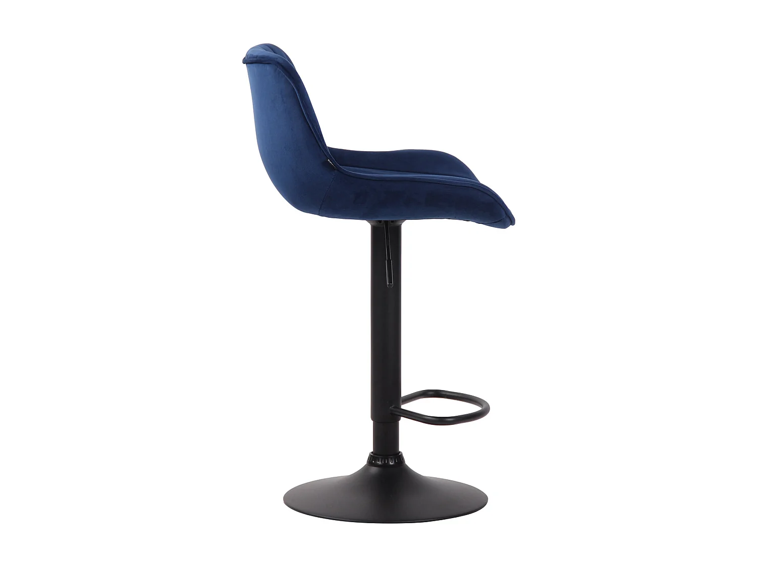 Lot de 2  Tabouret de bar - Velours & Noir - Bleu - Lentini