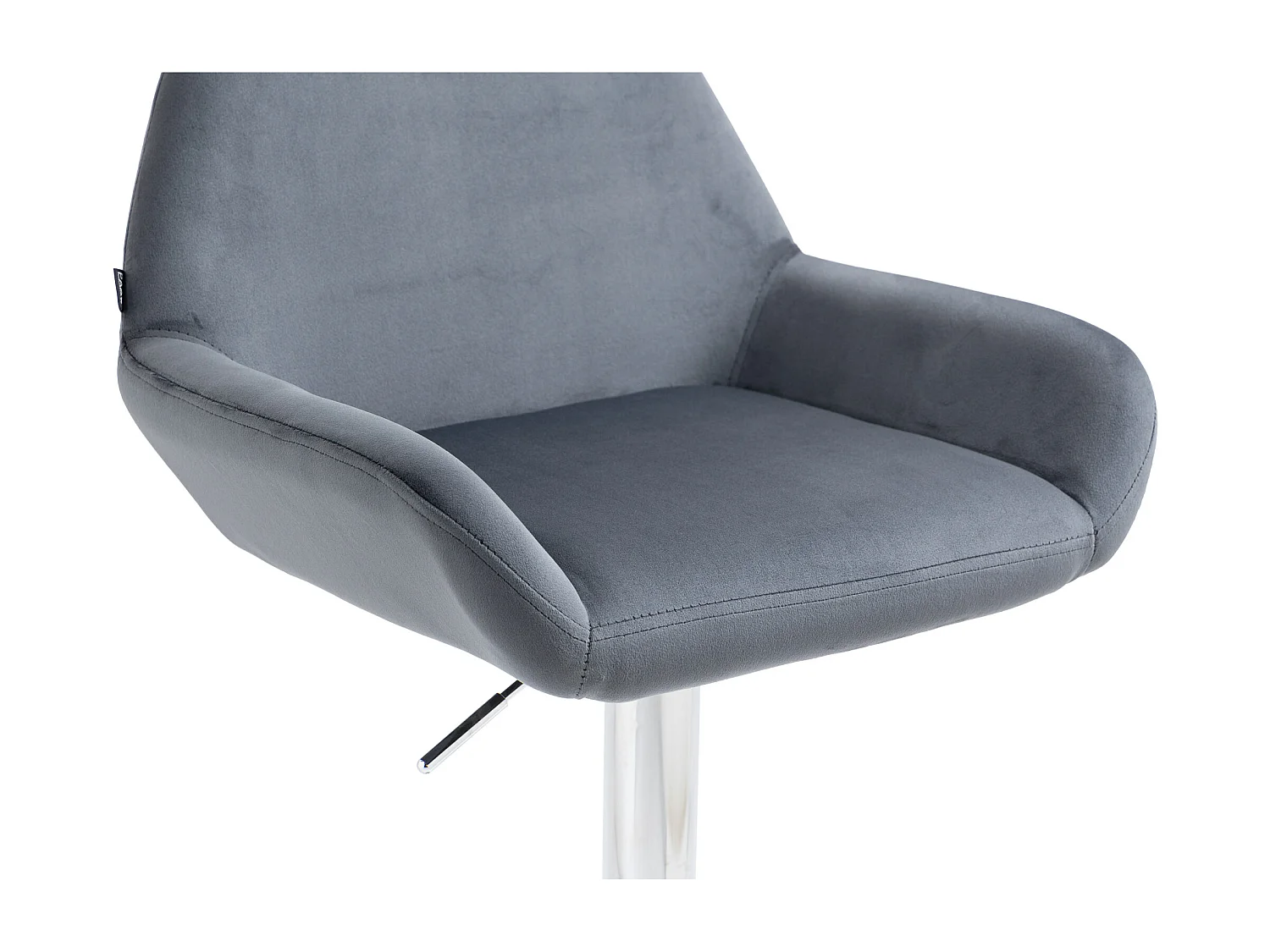 Lot de 2  Tabouret de bar - Velours - Gris foncé - Braga