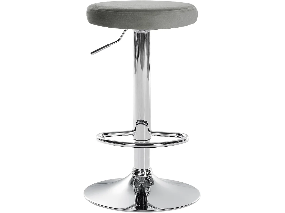 Lot de 2 Tabourets de bar - Velours & Métal - Gris - Ponte