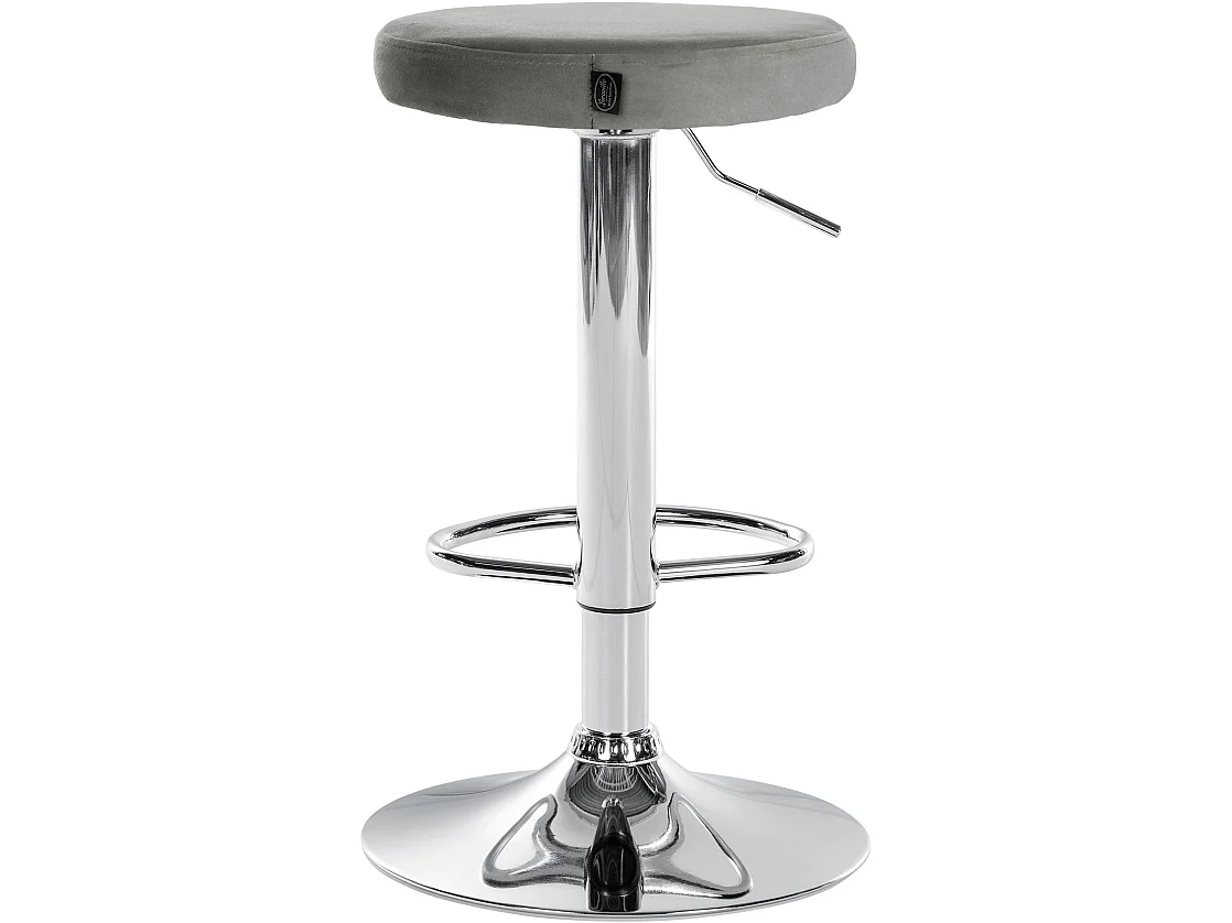 Lot de 2 Tabourets de bar - Velours & Métal - Gris - Ponte