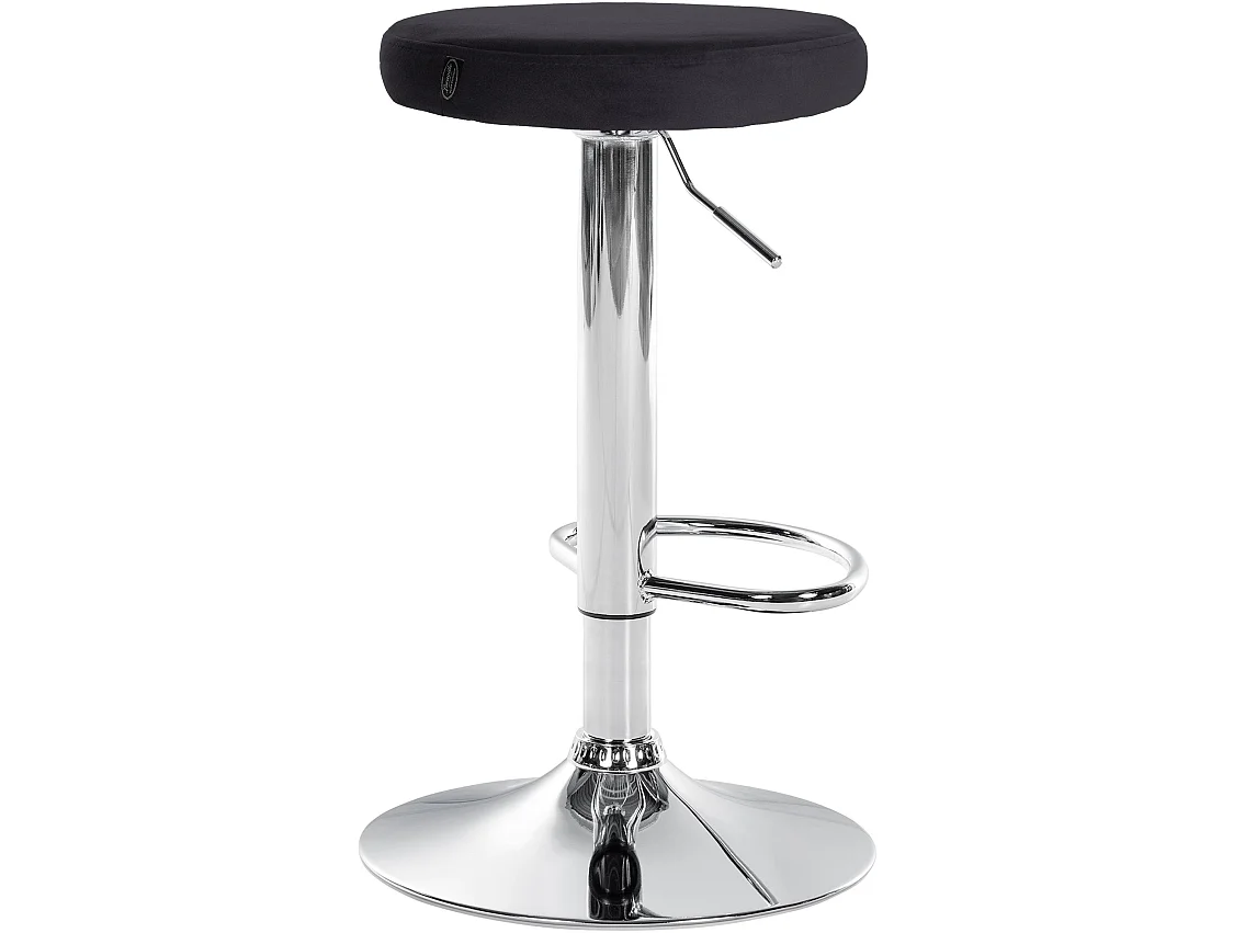 Lot de 2 Tabourets de bar - Velours & Métal - Noir - Ponte