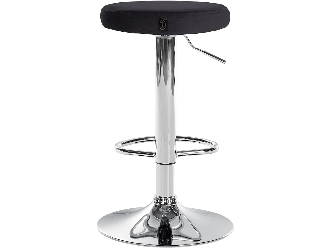 Lot de 2 Tabourets de bar - Velours & Métal - Noir - Ponte