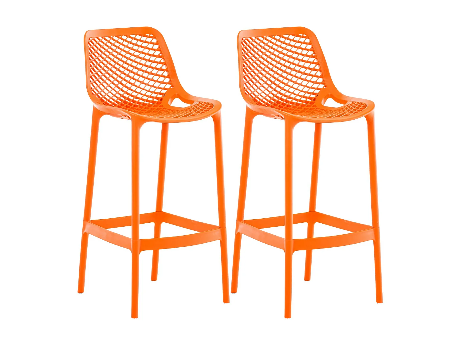 Lot de 2  Tabouret de bar - Plastique - Orange - Air