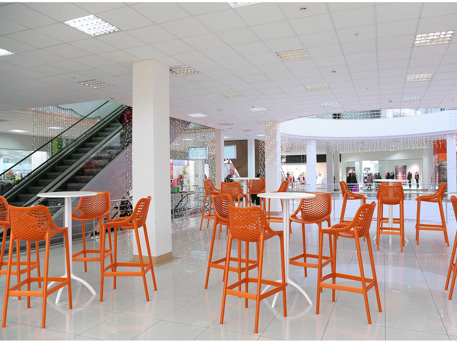 Lot de 2  Tabouret de bar - Plastique - Orange - Air