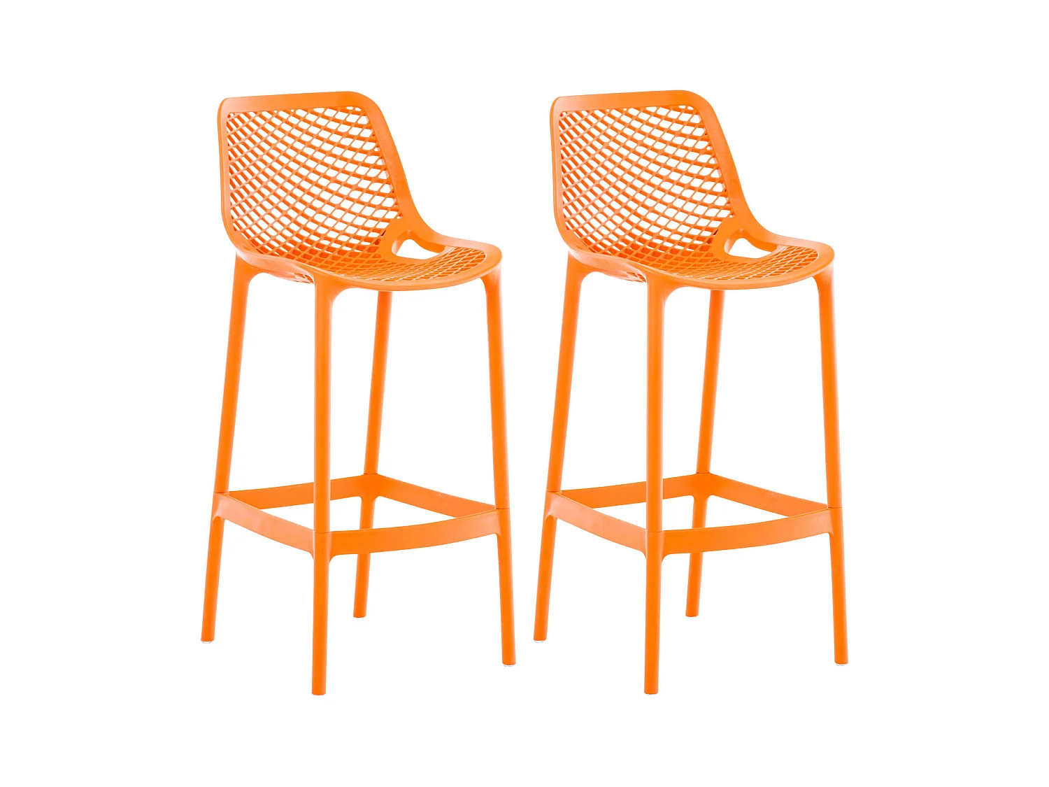 Lot de 2  Tabouret de bar - Plastique - Orange - Air