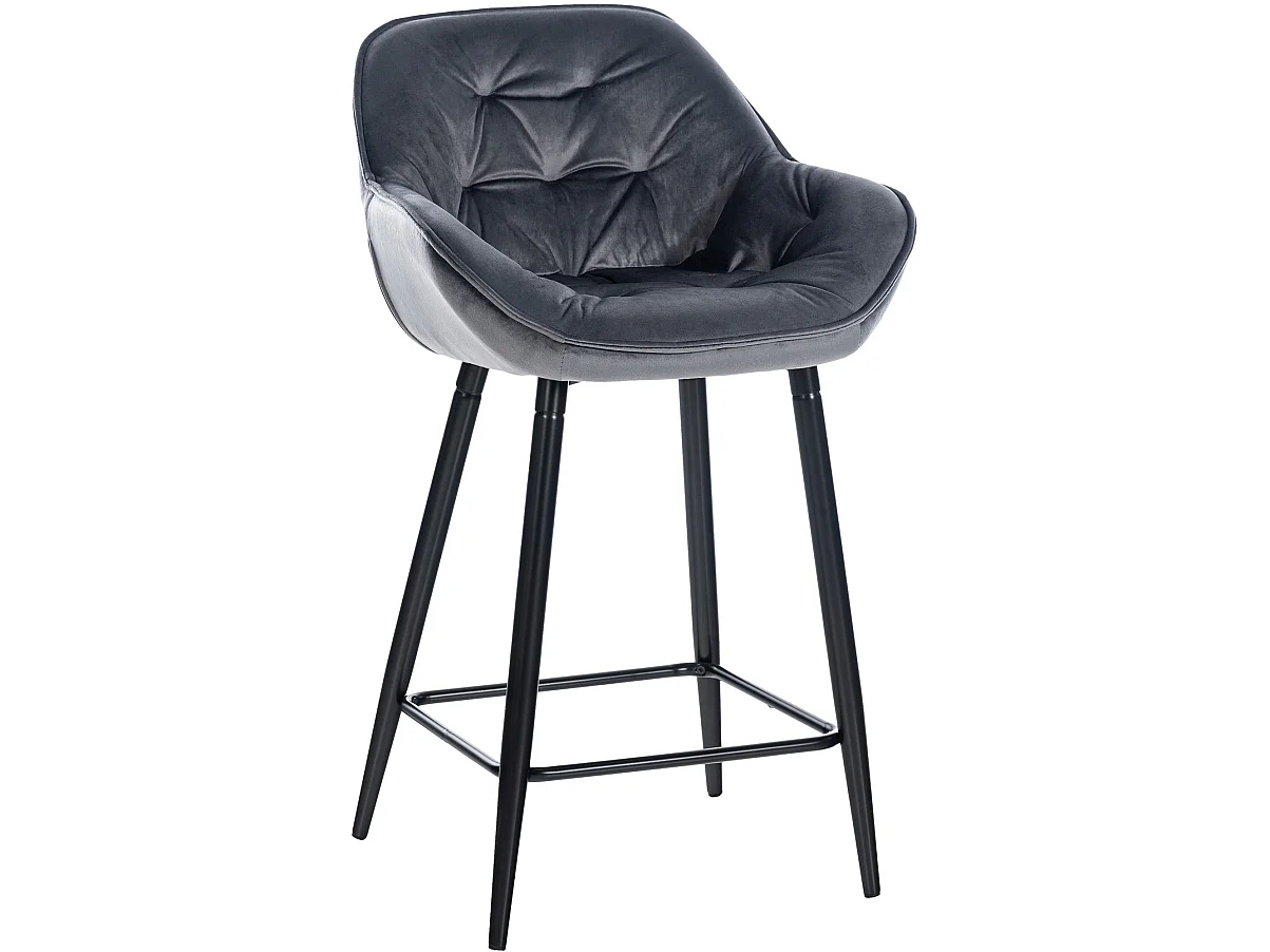 Taburete de bar -  & Metal negro mate - Gris oscuro - Gibson
