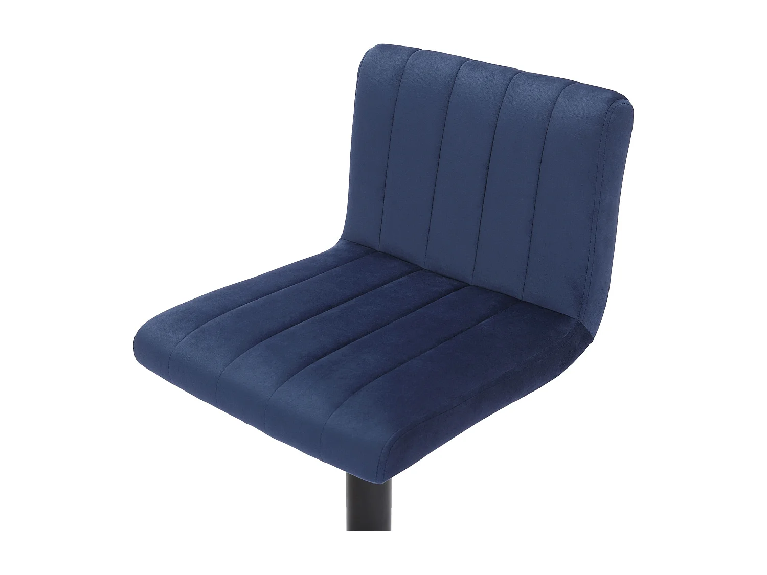 Tabouret de bar - Velours & Métal noir mat - Bleu - Jamie