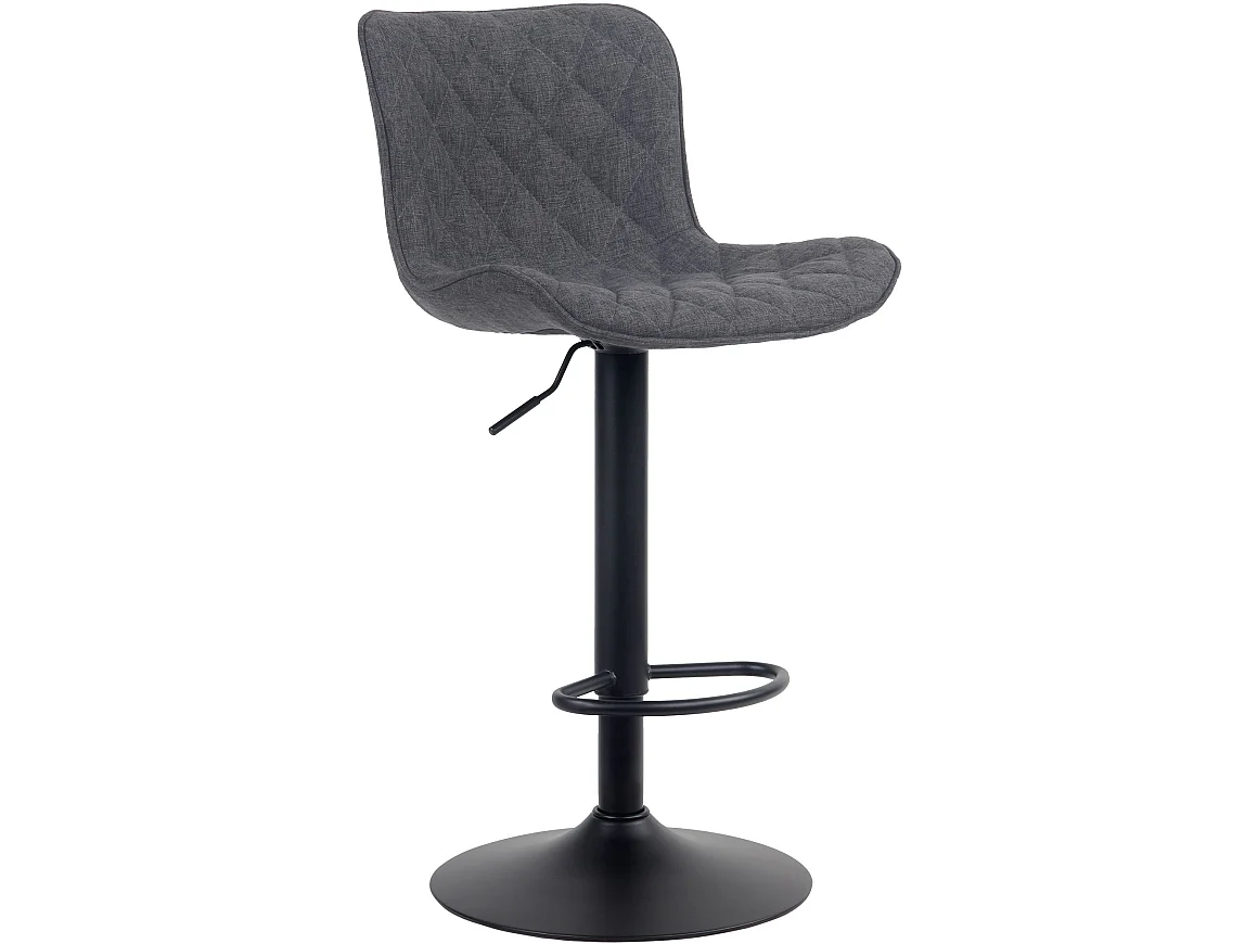 Tabourets de bar - Tissu & Métal - Noir - Emma