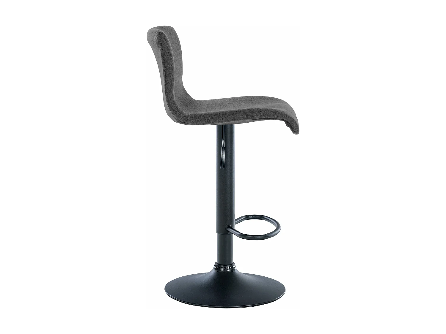 Lot de 2  Tabouret de bar - Tissu & Métal - Gris foncé - Branford