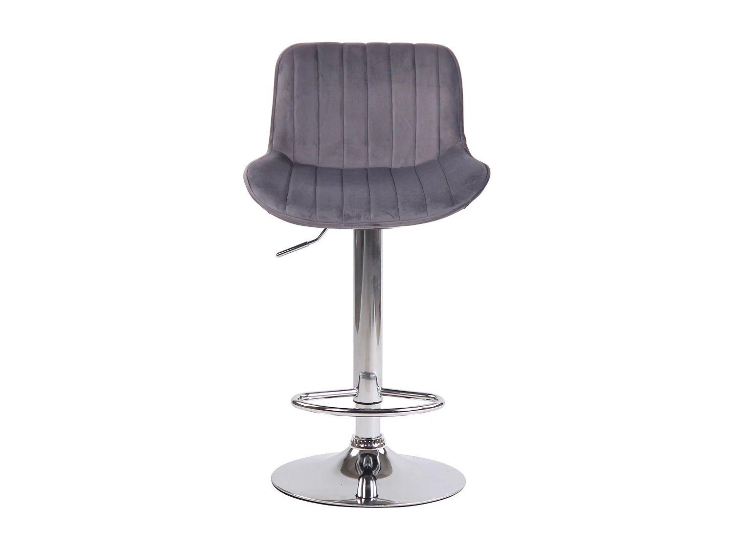 2er Set Barhocker - Samt & Metall - dunkelgrau - Lentini