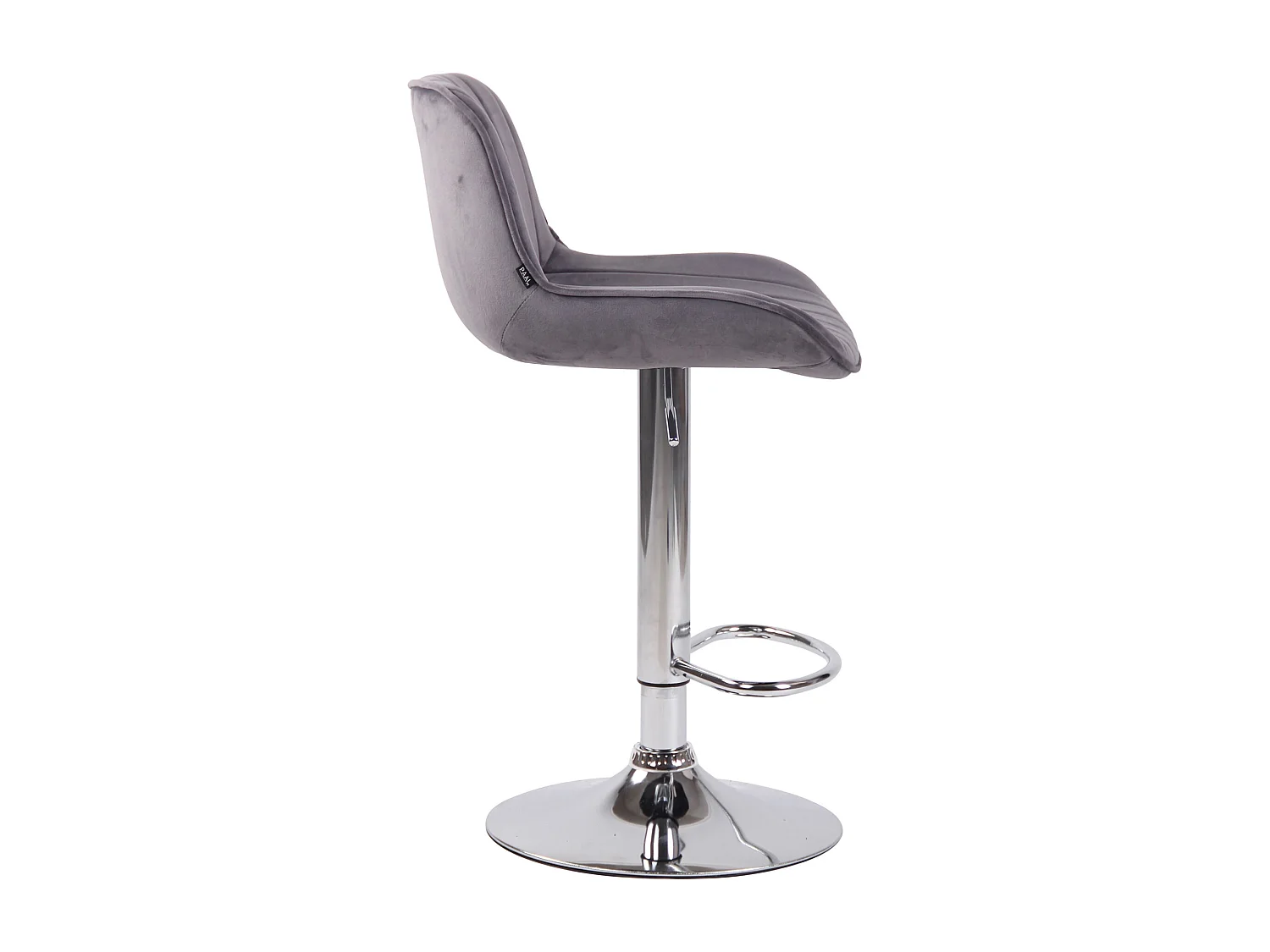 2er Set Barhocker - Samt & Metall - dunkelgrau - Lentini