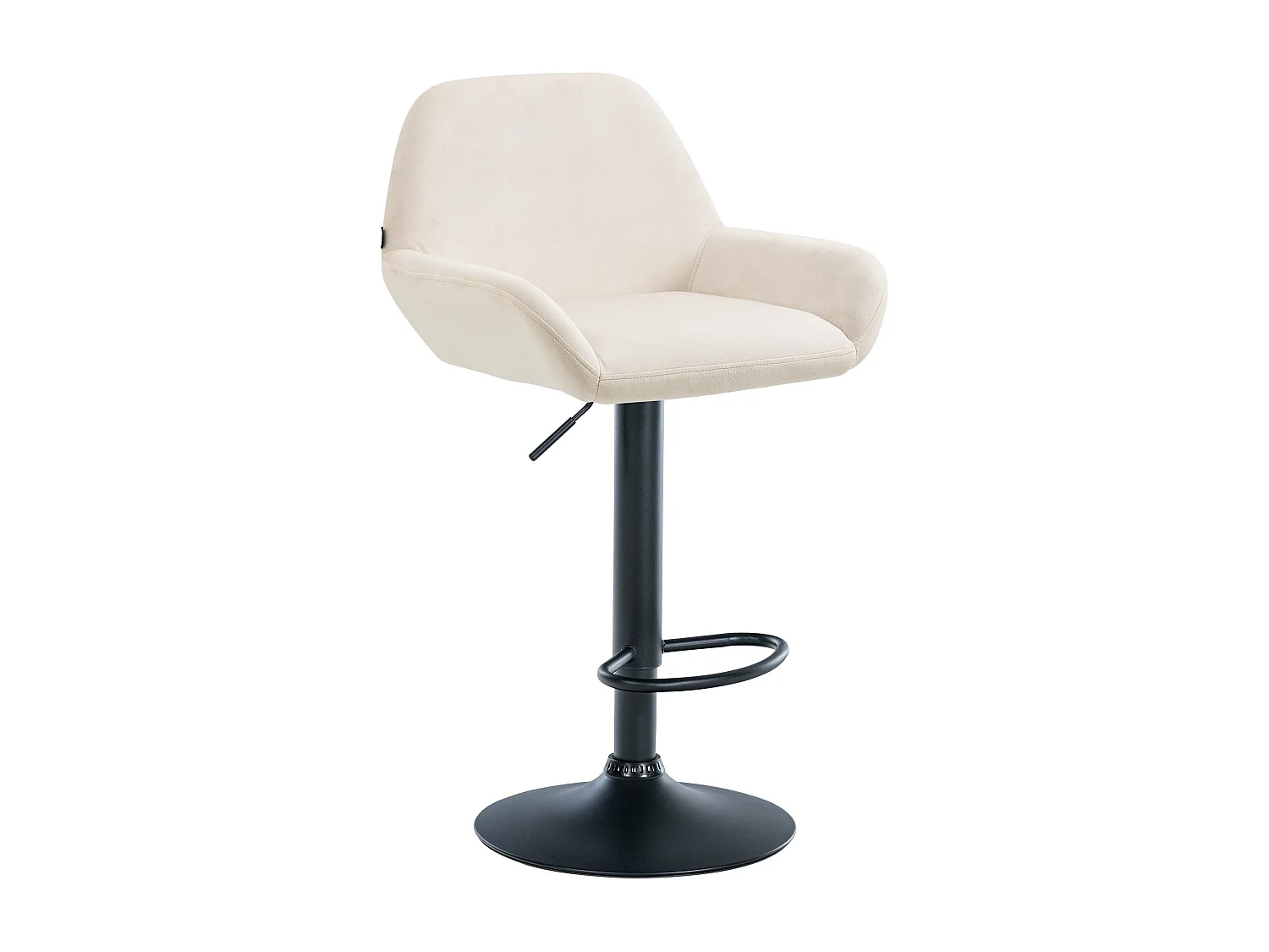 Barkruk - Fluweel & zwart - creme - Braga