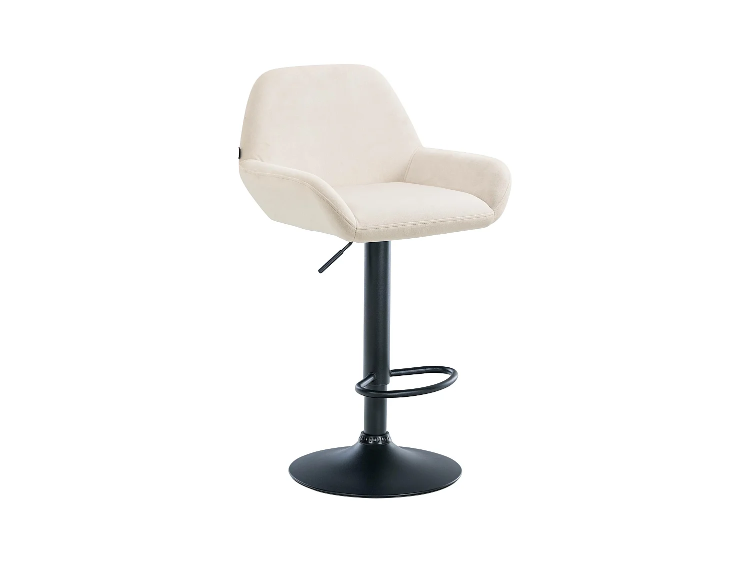 Tabouret de bar - Velours & Noir - Crème - Braga