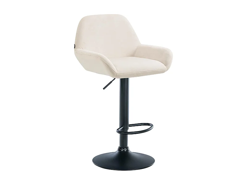 Tabouret de bar - Velours & Noir - Crème - Braga