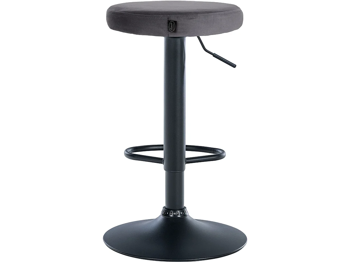 Lot de 2 Tabourets de bar - Velours & Métal - Gris foncé - Ponte