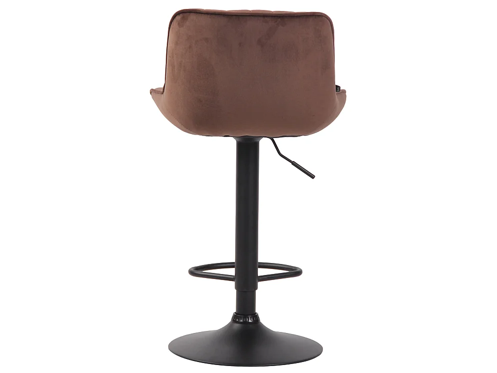 Lot de 2 Tabourets de bar - Velours & Métal - Marron - Lentini