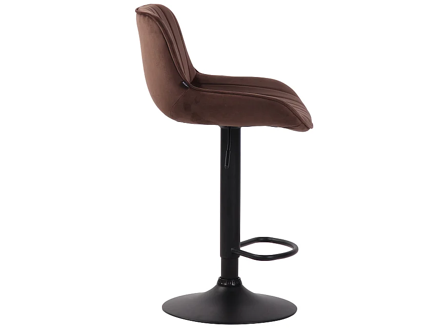 Lot de 2 Tabourets de bar - Velours & Métal - Marron - Lentini