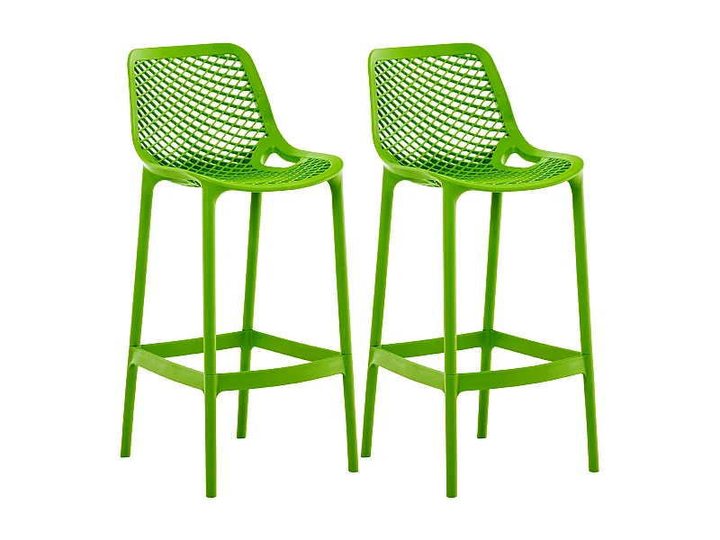Lot de 2  Tabouret de bar - Plastique - Vert - Air