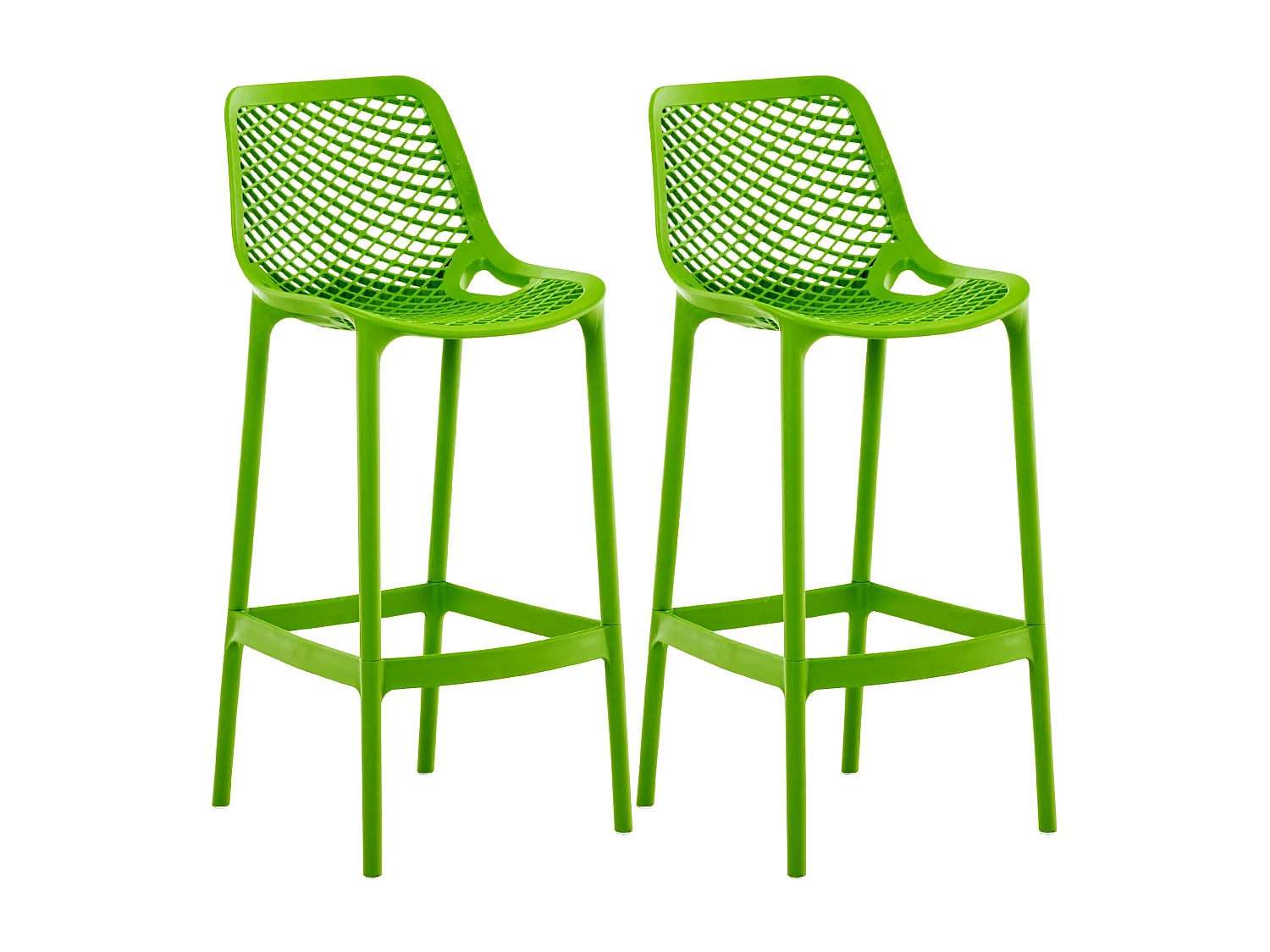 Lot de 2  Tabouret de bar - Plastique - Vert - Air