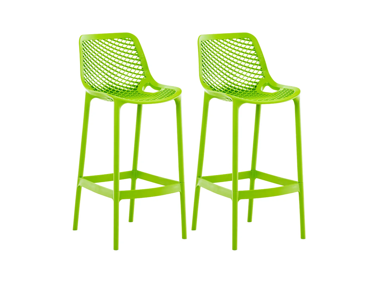 Lot de 2  Tabouret de bar - Plastique - Vert - Air