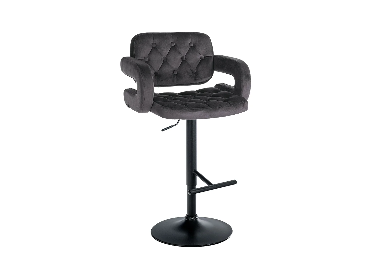 Tabouret de bar - Velours - Gris foncé - Dublin