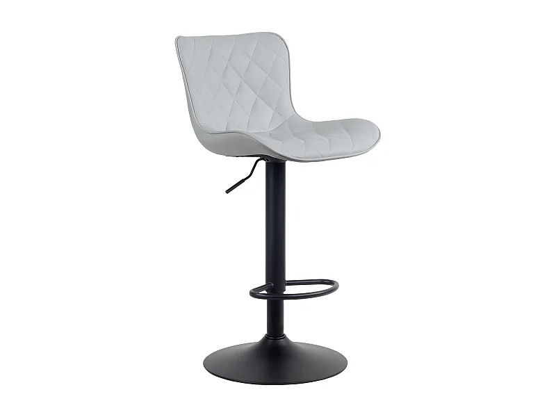 Tabouret de bar - Similicuir - Gris - Emma