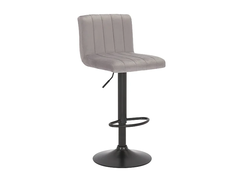 Tabouret de bar - Velours - Gris - Jamie