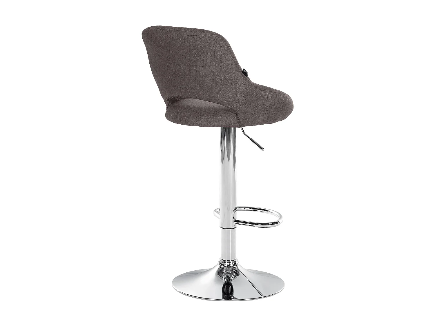 Tabouret de bar - Tissu & Chrome - Gris foncé - Milet