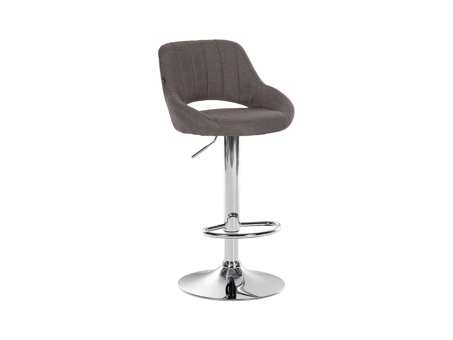 Tabouret de bar - Tissu & Chrome - Gris foncé - Milet