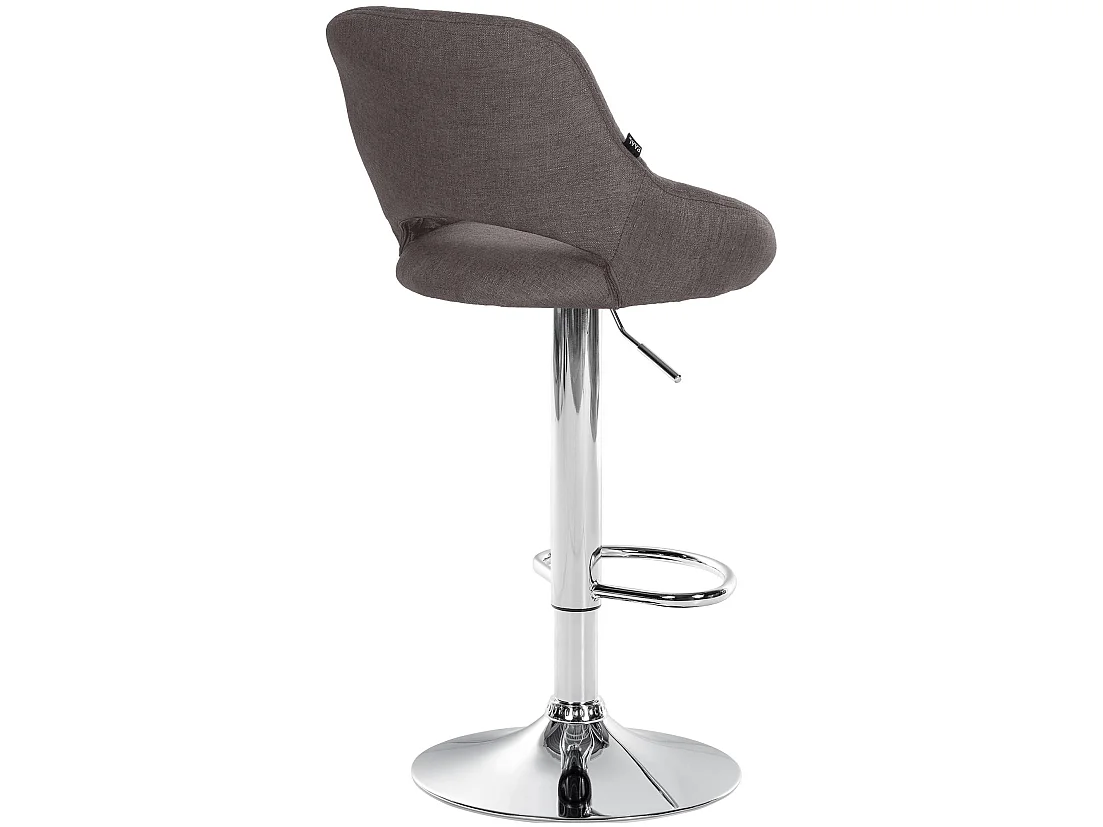 Tabouret de bar - Tissu & Chrome - Gris foncé - Milet
