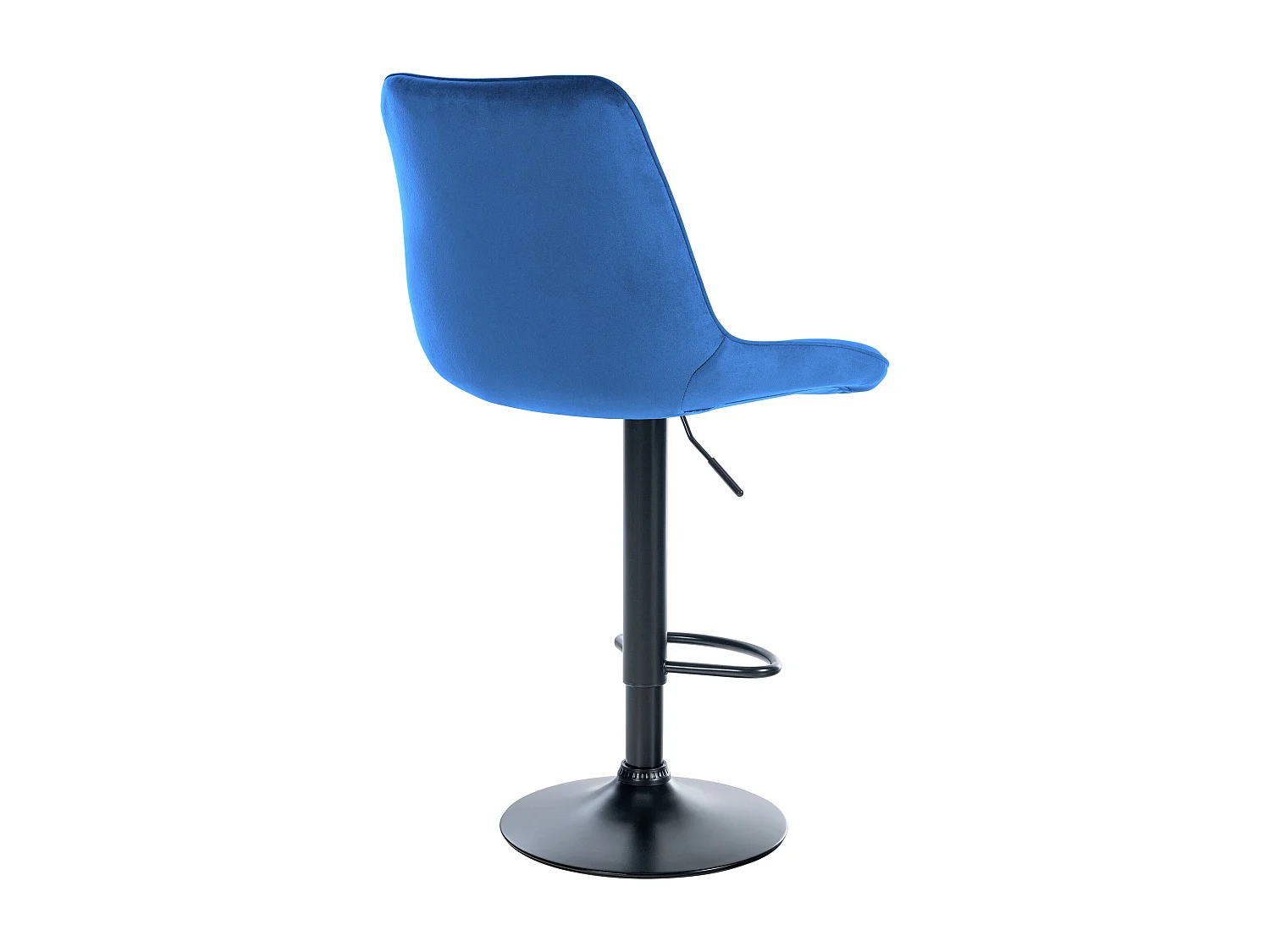 Tabouret de bar - Velours & Noir - Bleu - Toni