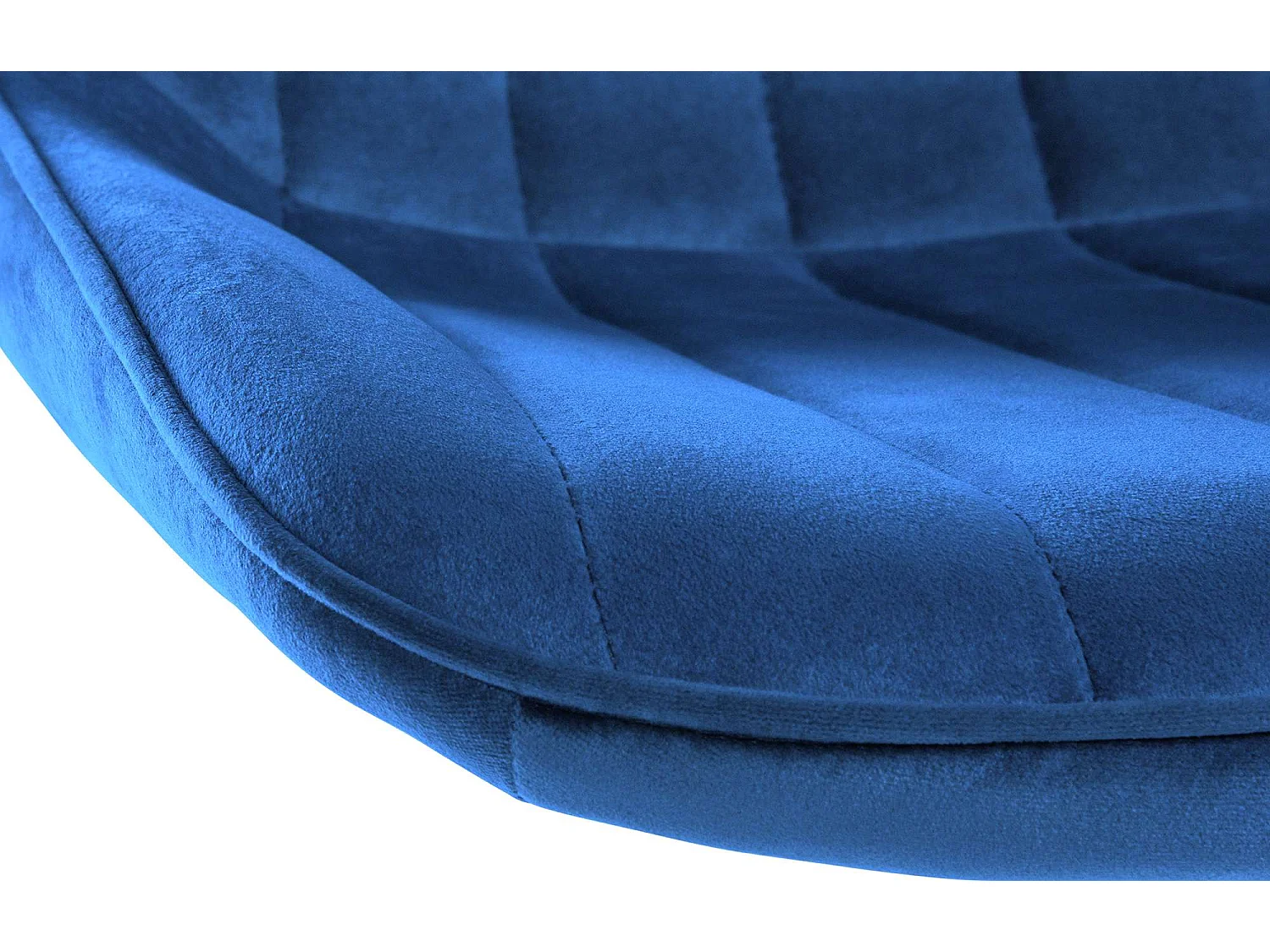 Tabouret de bar - Velours & Noir - Bleu - Toni