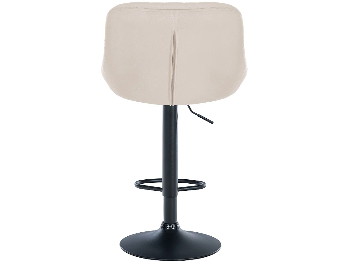 Tabouret de bar - Tissu & Noir - Crème - Lazio