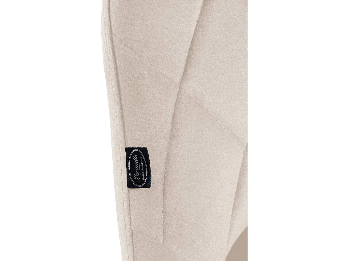 Tabouret de bar - Tissu & Noir - Crème - Lazio