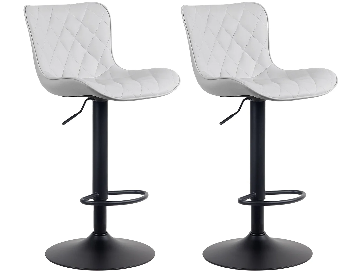 Set van 2 Barkruk -  & Metaal - wit - Emma