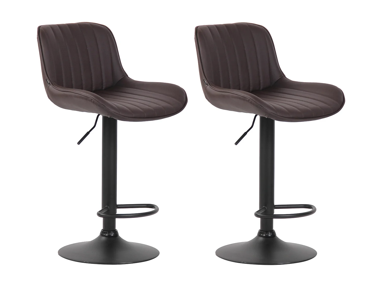 Lot de 2 Tabourets de bar - Similicuir & Métal - Marron - Lentini