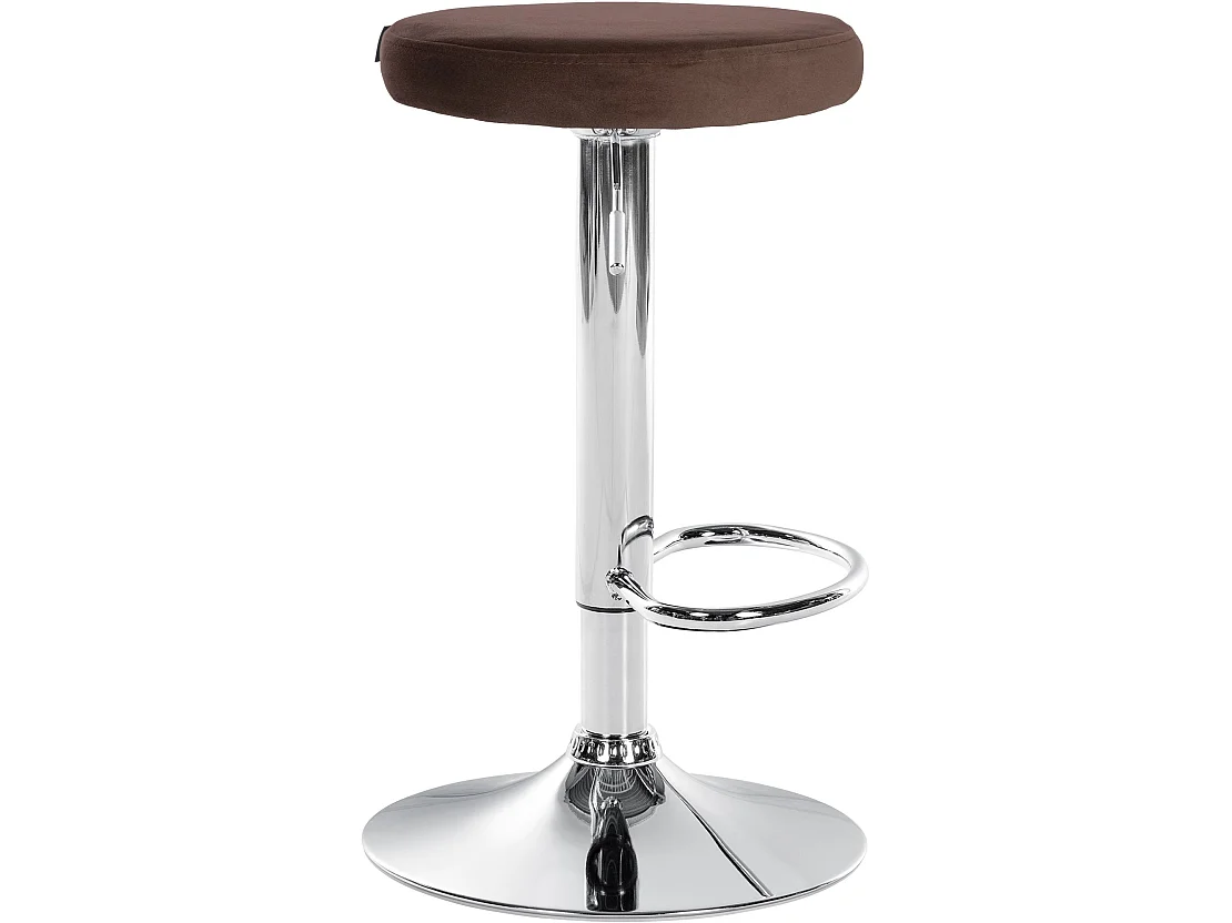 Lot de 2 Tabourets de bar - Velours & Métal - Marron - Ponte