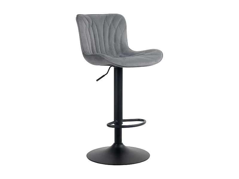 Tabouret de bar - Velours - Gris foncé - Linus