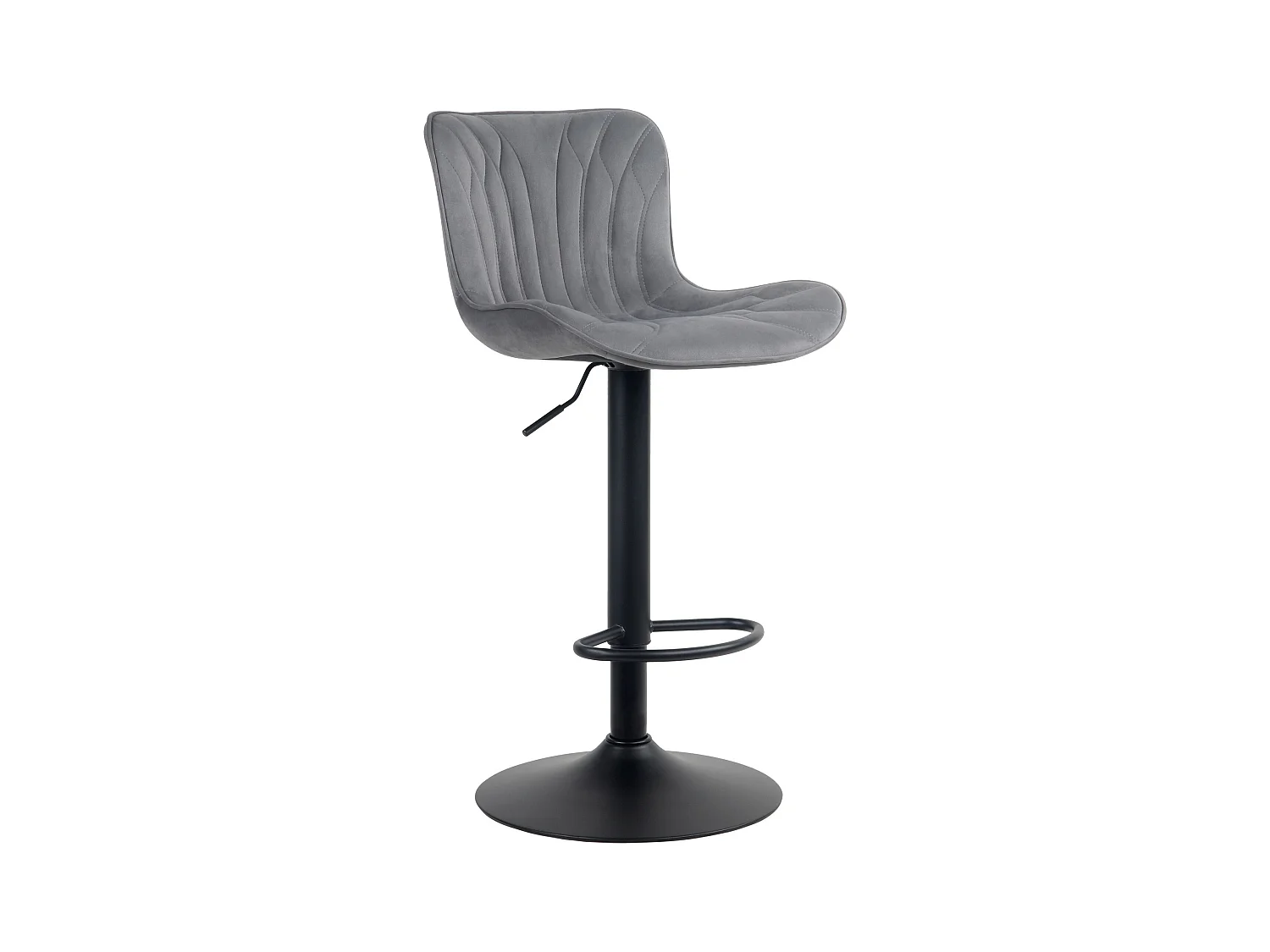 Tabouret de bar - Velours - Gris foncé - Linus