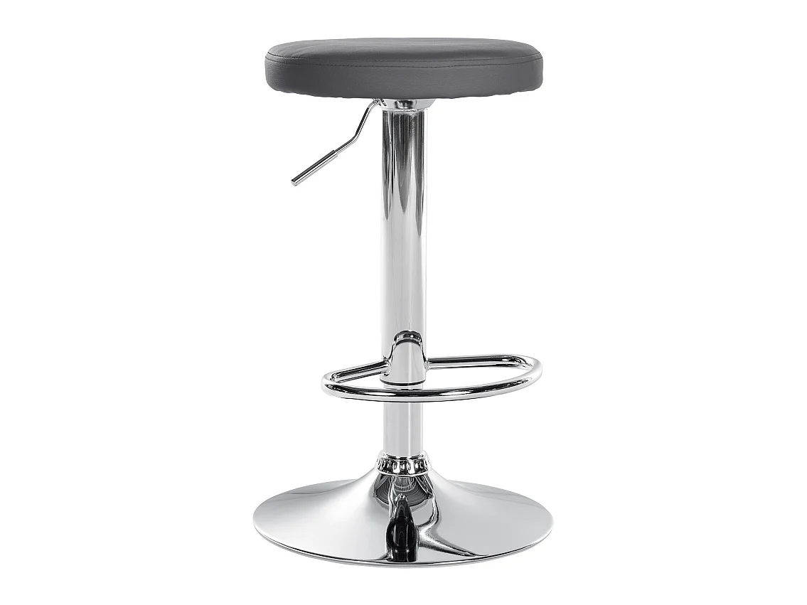 Tabouret de bar - Similicuir & Chrome - Gris - Ponte