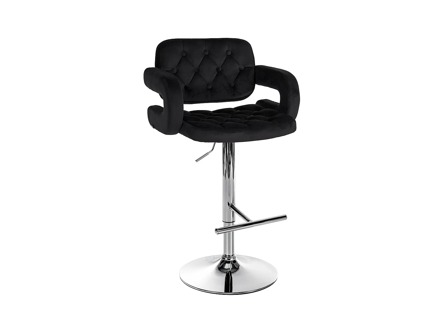 Tabouret de bar - Velours - Noir - Dublin