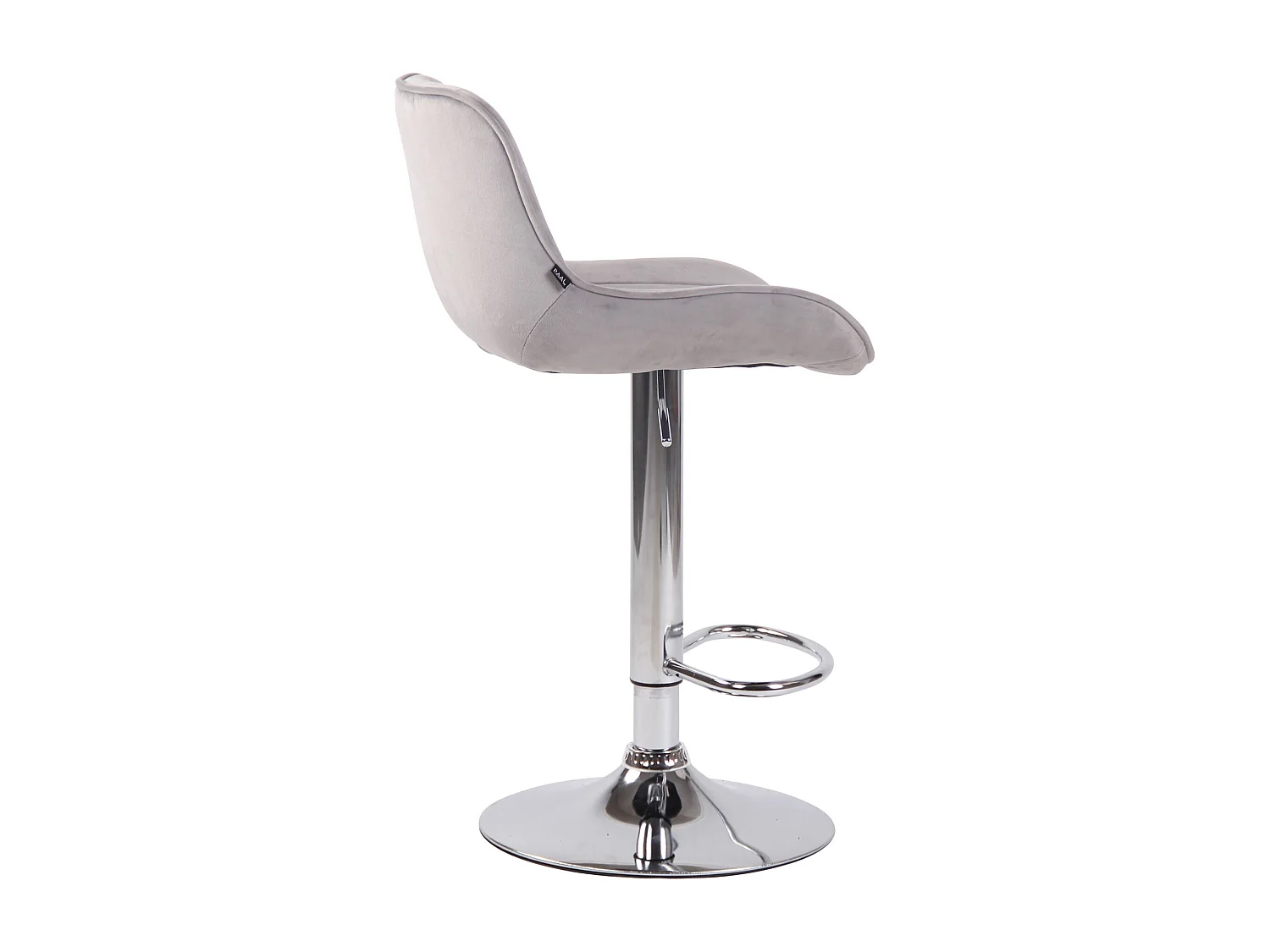 Lot de 2 Tabourets de bar - Velours & Métal - Gris - Lentini