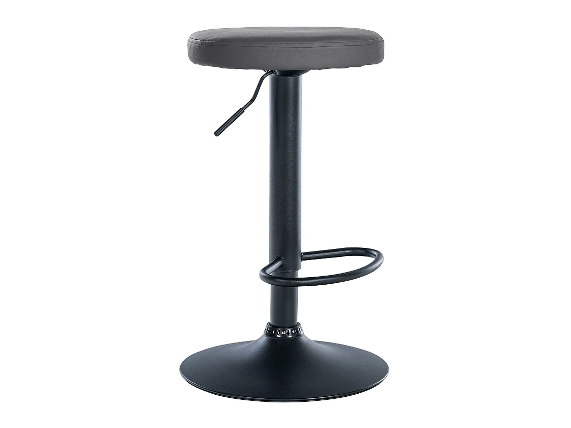 Tabouret de bar - Similicuir & Noir - Gris - Ponte