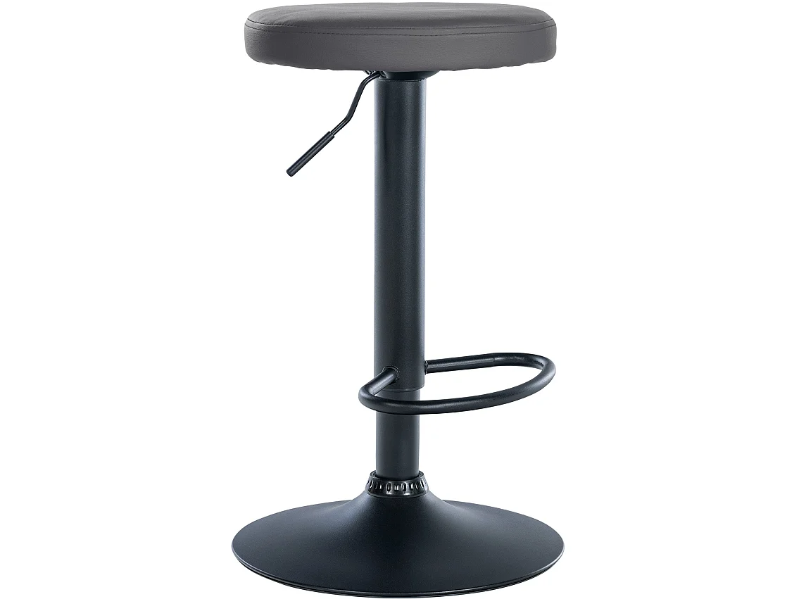 Tabouret de bar - Similicuir & Noir - Gris - Ponte