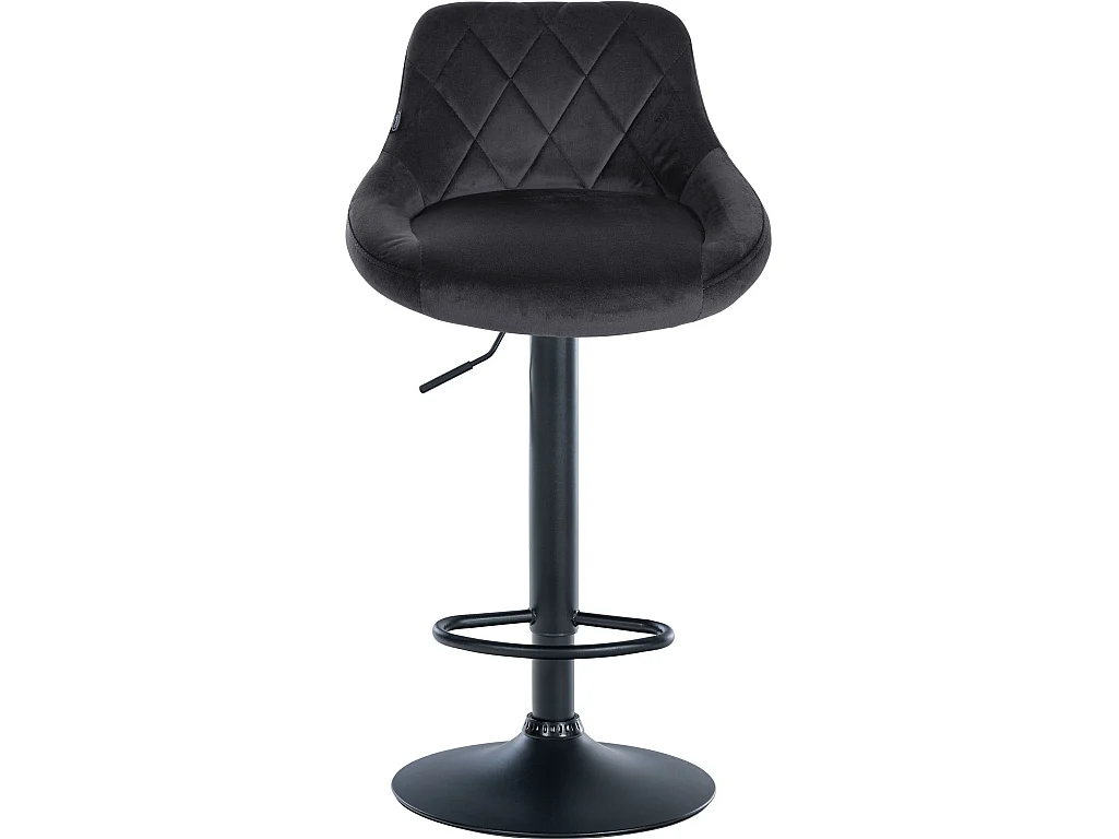 Tabouret de bar - Tissu & Noir - Gris foncé - Lazio