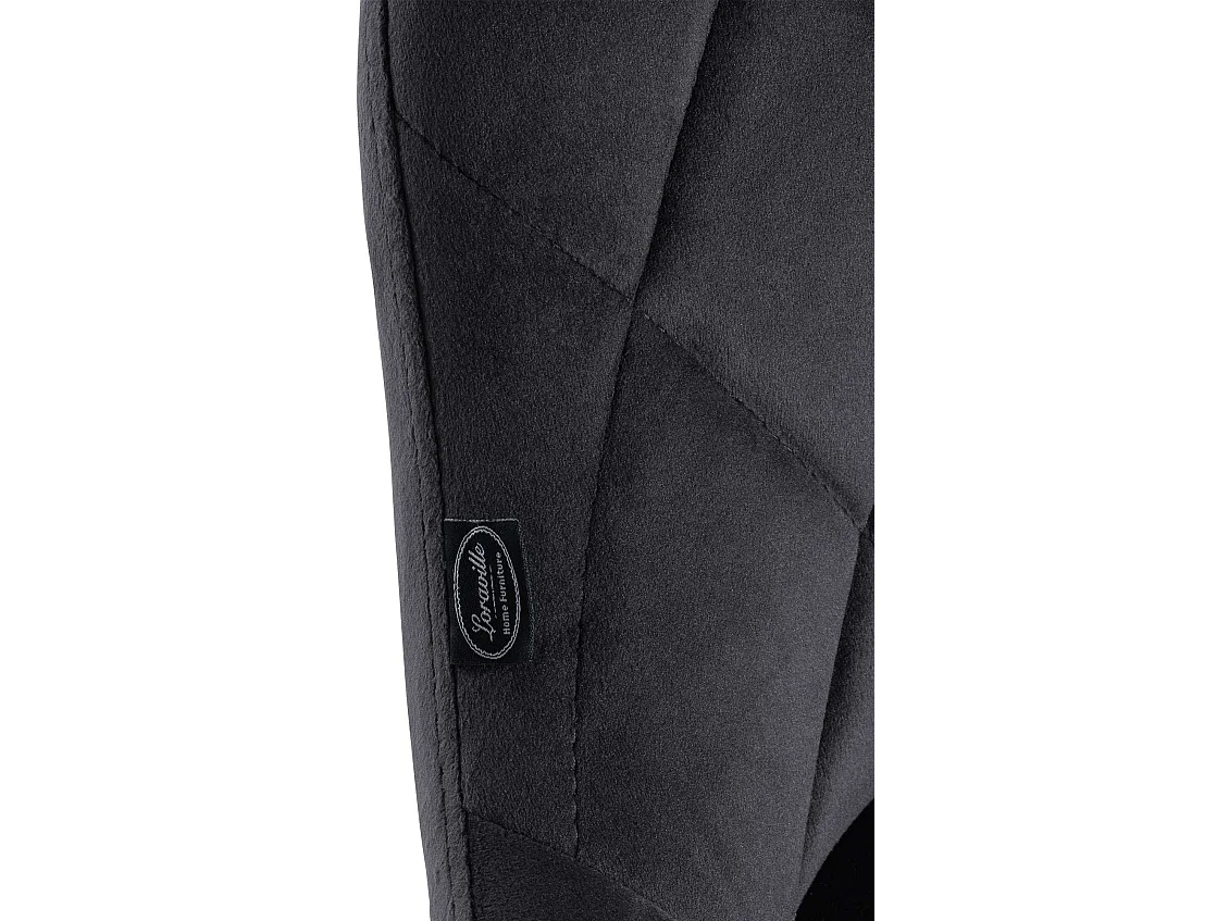 Tabouret de bar - Tissu & Noir - Gris foncé - Lazio