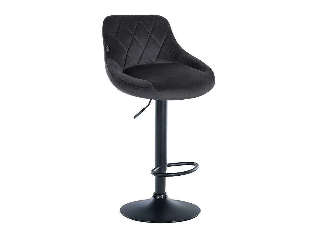 Tabouret de bar - Tissu & Noir - Gris foncé - Lazio