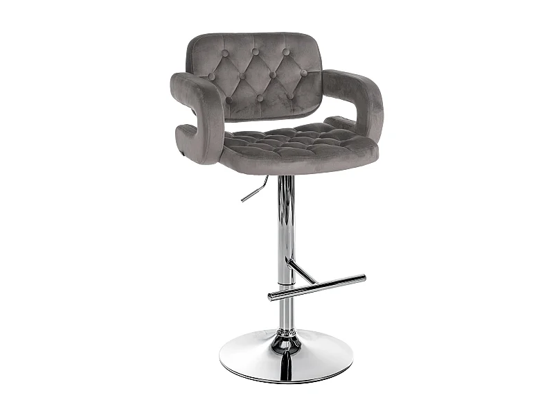 Tabouret de bar - Velours - Gris - Dublin