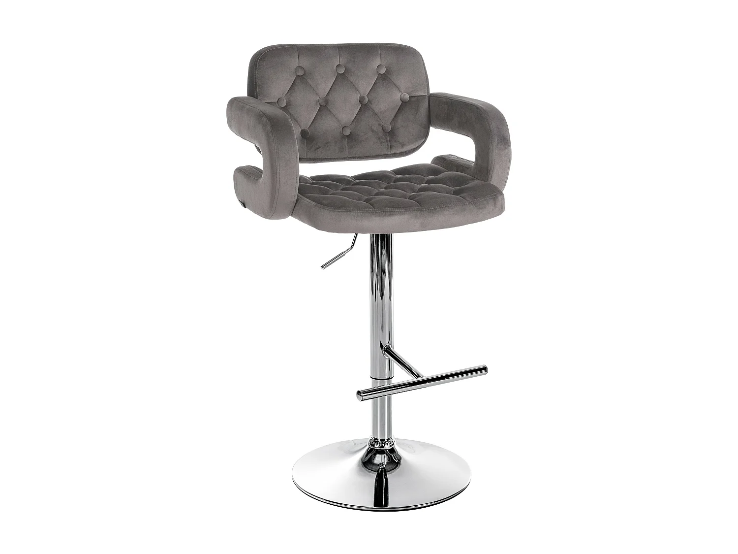 Tabouret de bar - Velours - Gris - Dublin
