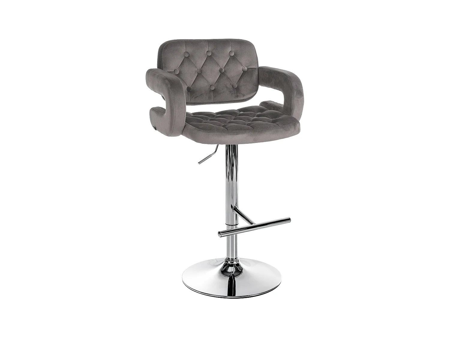 Tabouret de bar - Velours - Gris - Dublin